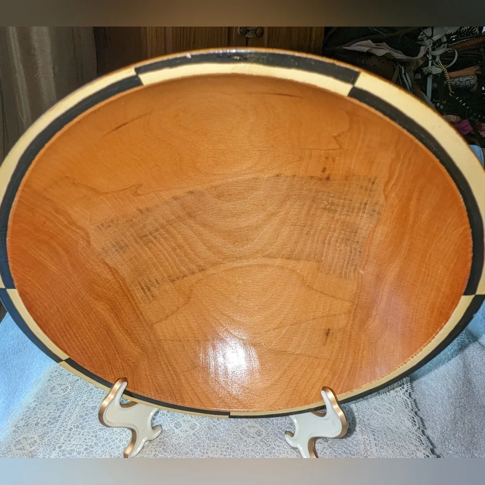 Robert Wilhelm Art Deco small wooden serving bowl.